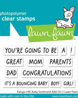Lawn Fawn - Clear Stamps - Kanga-Rrific Baby Sentiment Add-On