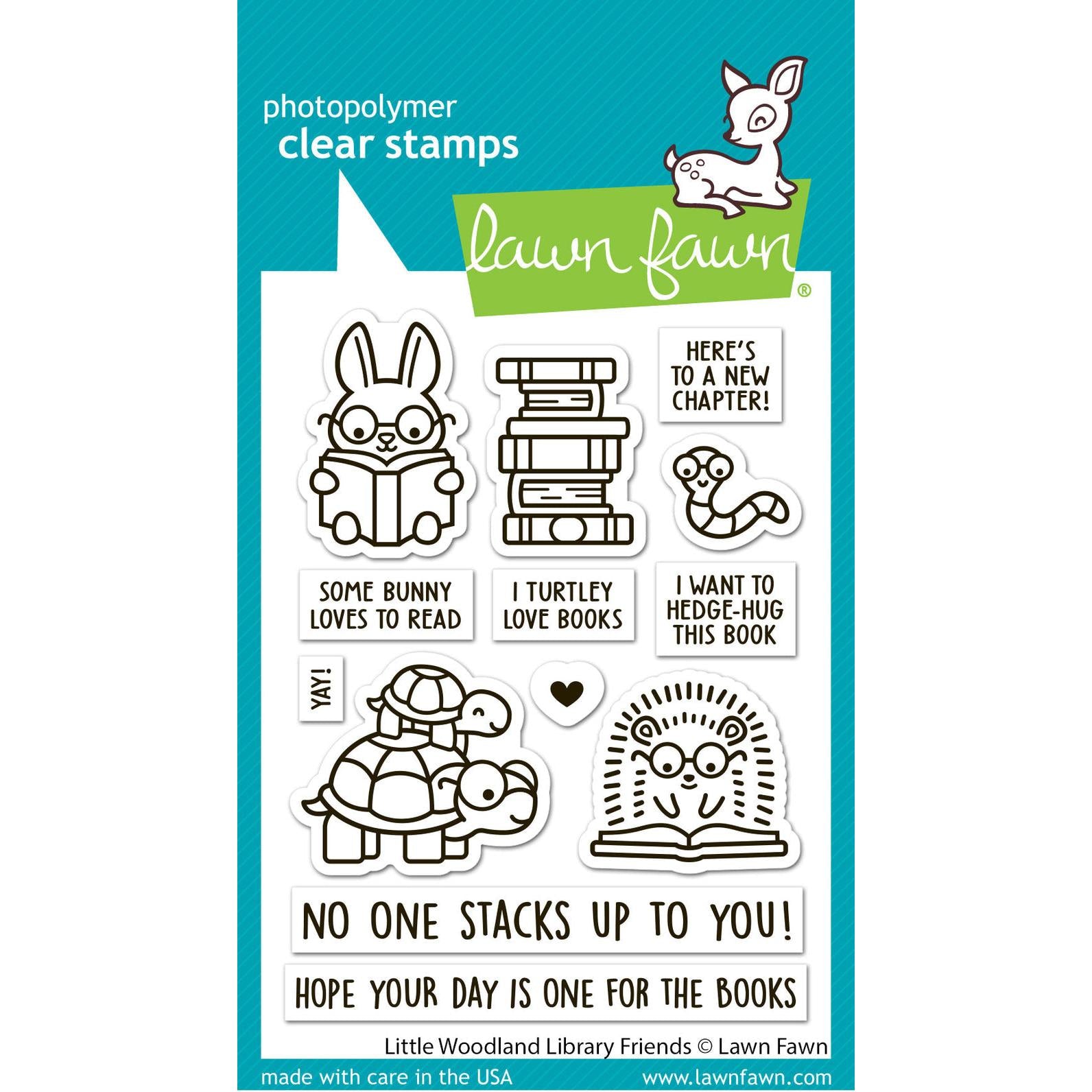 Lawn Fawn - Clear Stamps - Little Woodland Library Friends-ScrapbookPal