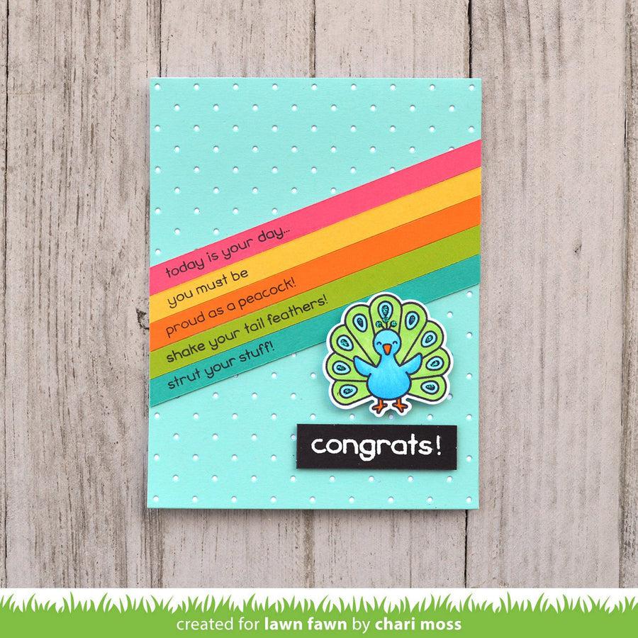 Lawn Fawn - Clear Stamps - Peacock Before 'n Afters-ScrapbookPal