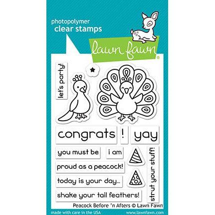 Lawn Fawn - Clear Stamps - Peacock Before 'n Afters-ScrapbookPal