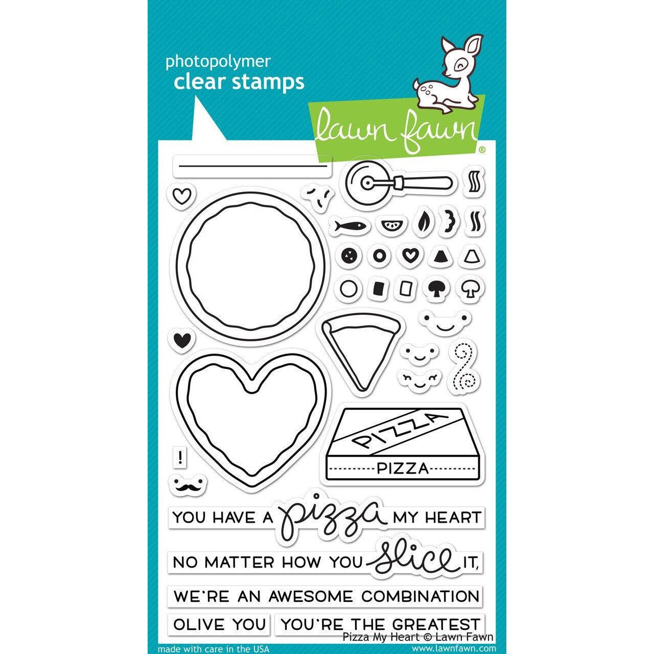 Lawn Fawn - Clear Stamps - Pizza My Heart-ScrapbookPal