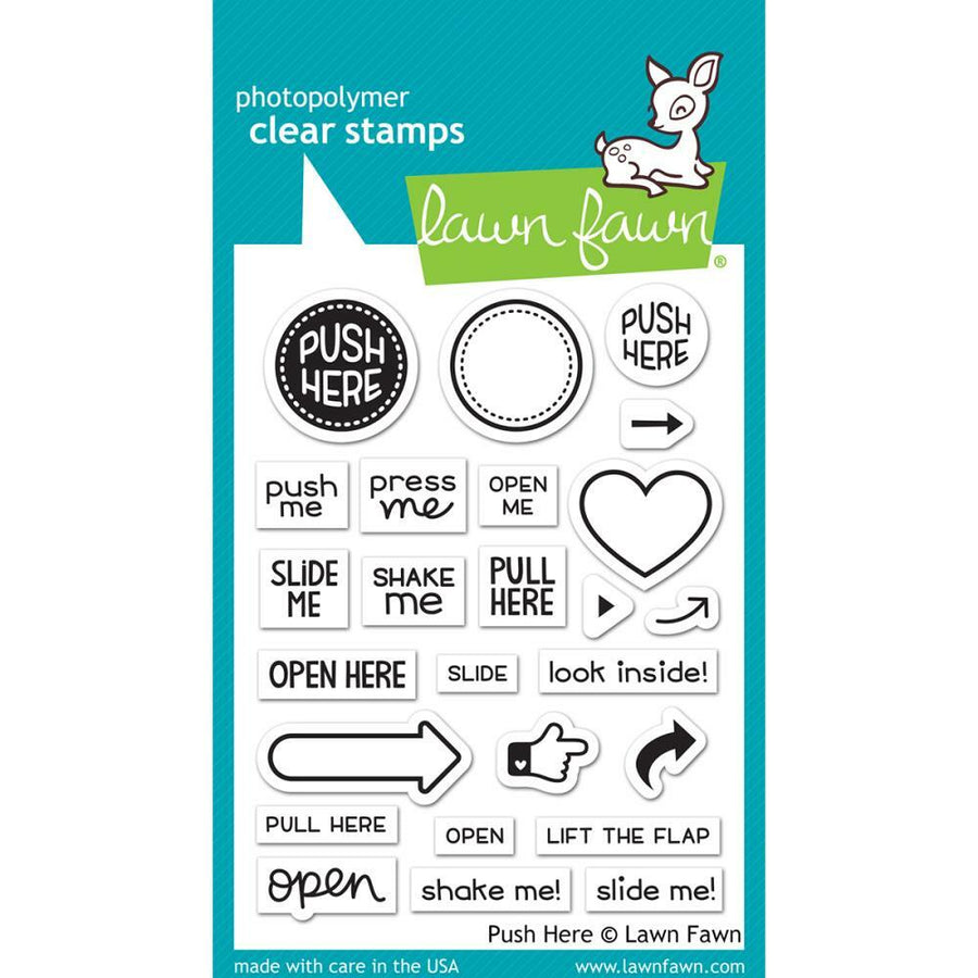 Lawn Fawn - Clear Stamps - Push Here-ScrapbookPal