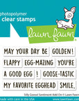 Lawn Fawn - Clear Stamps - Silly Goose! Sentiment Add-on-ScrapbookPal