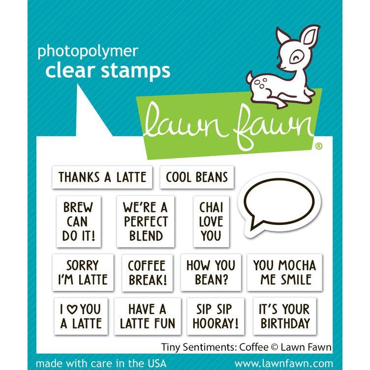 Lawn Fawn - Clear Stamps - Tiny Sentiments: Coffee-ScrapbookPal