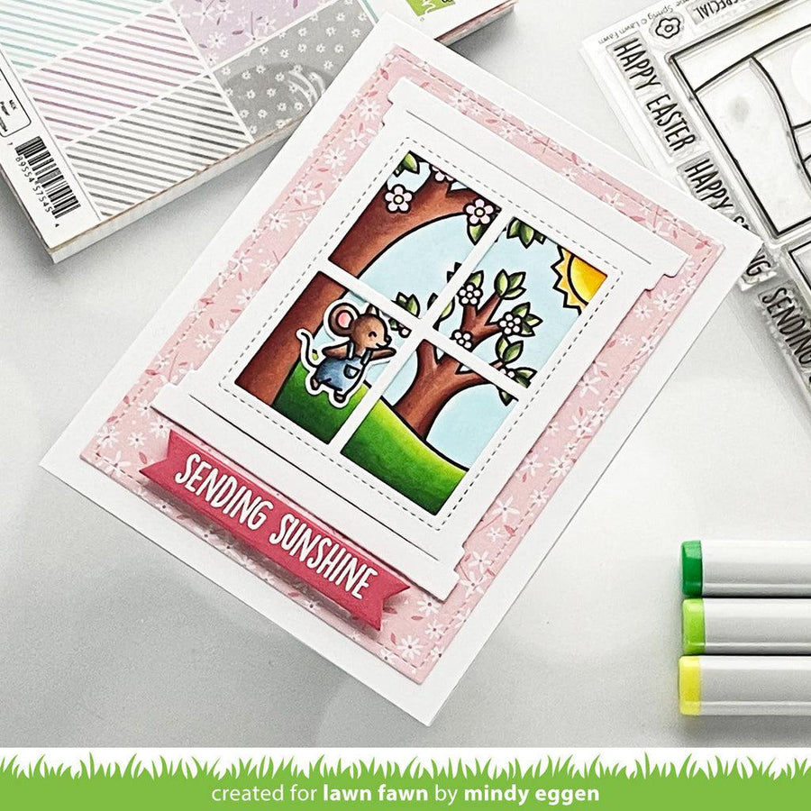 Lawn Fawn - Clear Stamps - Window Scene: Spring-ScrapbookPal
