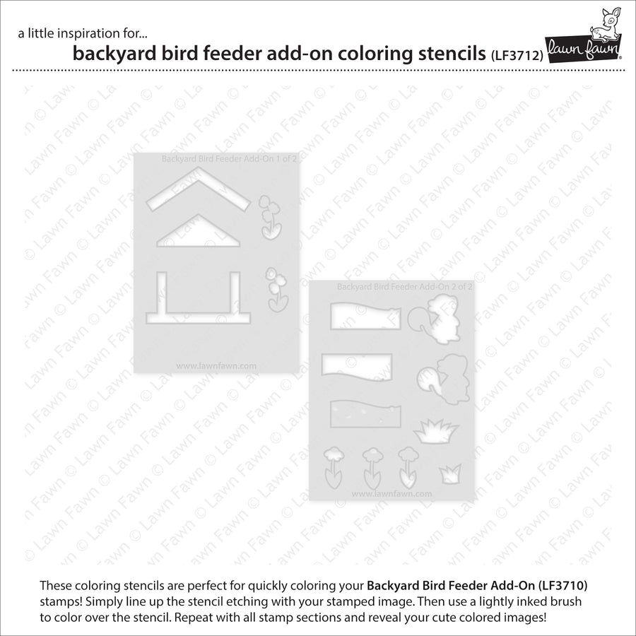 Lawn Fawn - Coloring Stencils - Backyard Bird Feeder Add-On-ScrapbookPal