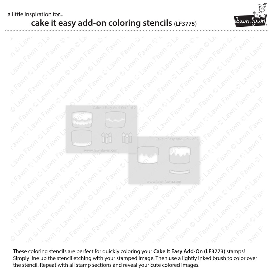 Lawn Fawn - Coloring Stencils - Cake It Easy Add-On-ScrapbookPal