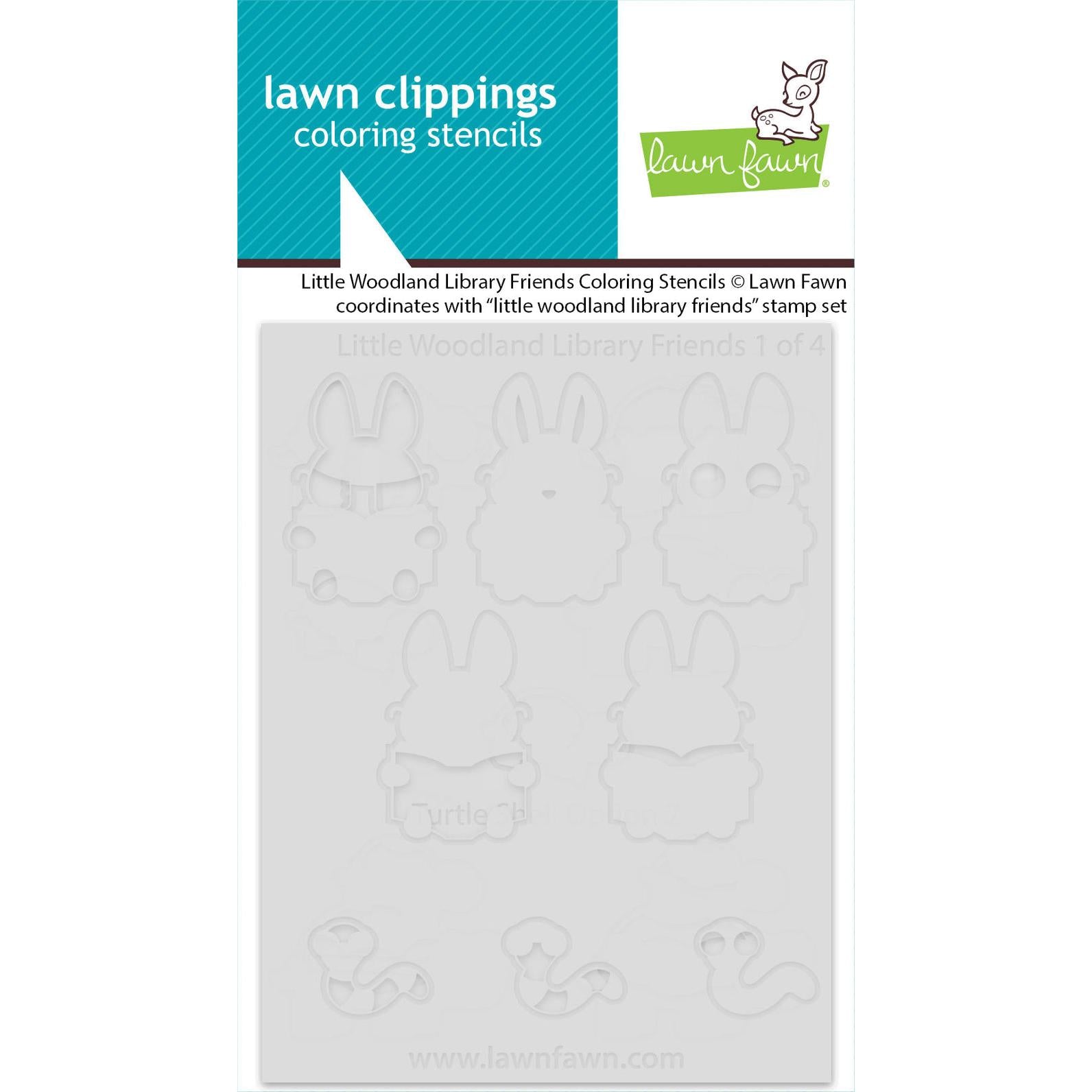 Lawn Fawn - Coloring Stencils - Little Woodland Library Friends-ScrapbookPal