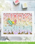 Lawn Fawn - Lawn Cuts - Giant Outlined Happy Birthday: Landscape-ScrapbookPal