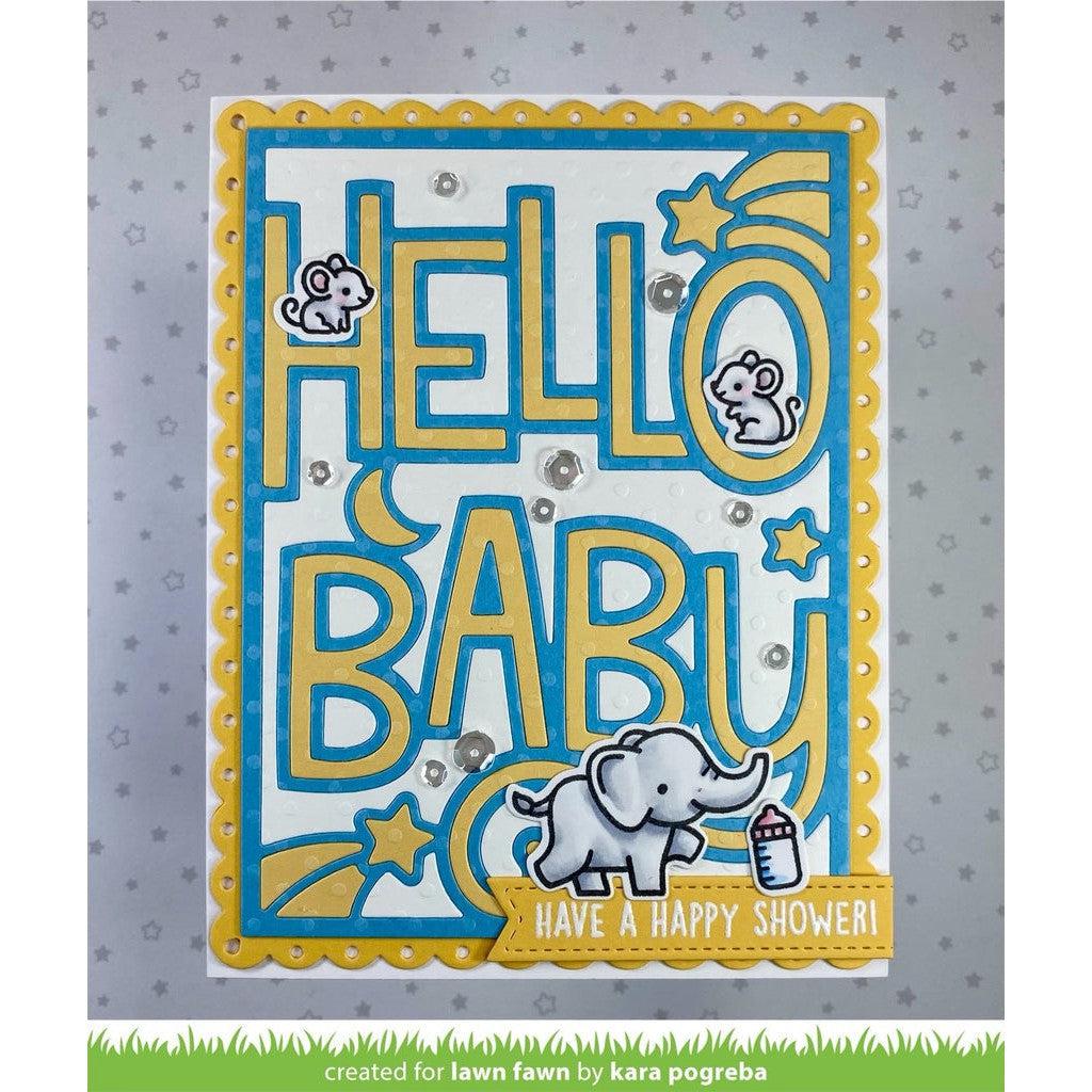Lawn Fawn - Lawn Cuts - Giant Outlined Hello Baby-ScrapbookPal