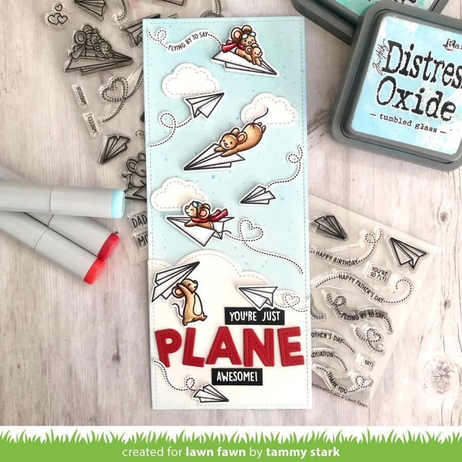 Lawn Fawn - Lawn Cuts - Just Plane Awesome Sentiment Trails-ScrapbookPal