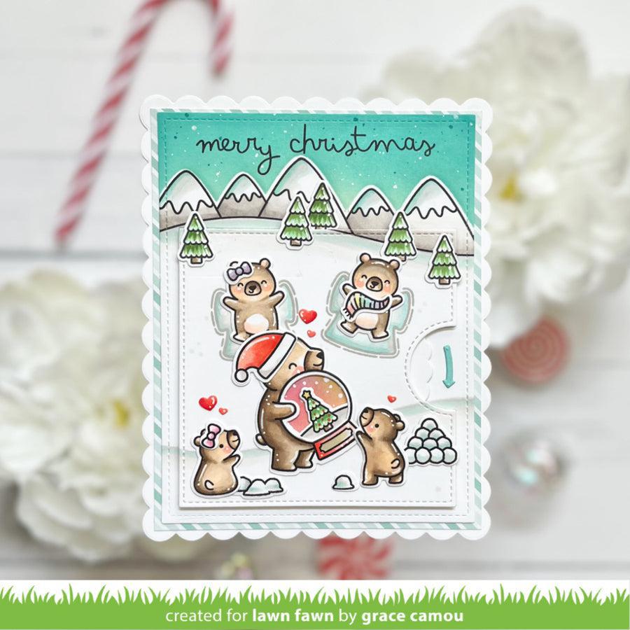 Lawn Fawn - Lawn Cuts - Little Snow Globe: Bear-ScrapbookPal