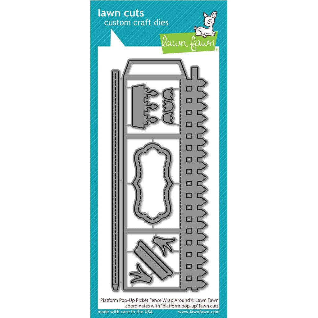 Lawn Fawn - Lawn Cuts - Platform Pop-Up Picket Fence Wrap Around-ScrapbookPal
