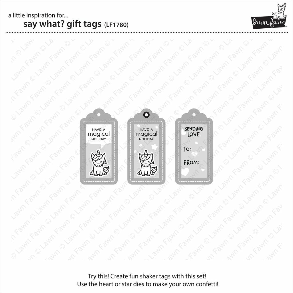 Lawn Fawn - Lawn Cuts - Say What? Gift Tags-ScrapbookPal