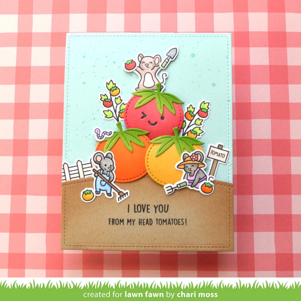 Lawn Fawn - Lawn Cuts - Stitched Garden Veggies-ScrapbookPal