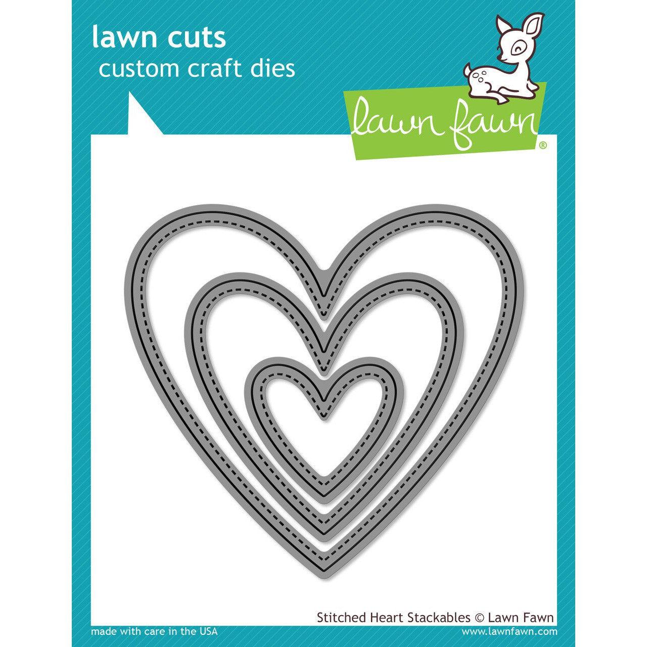Lawn Fawn - Lawn Cuts - Stitched Heart Stackables-ScrapbookPal