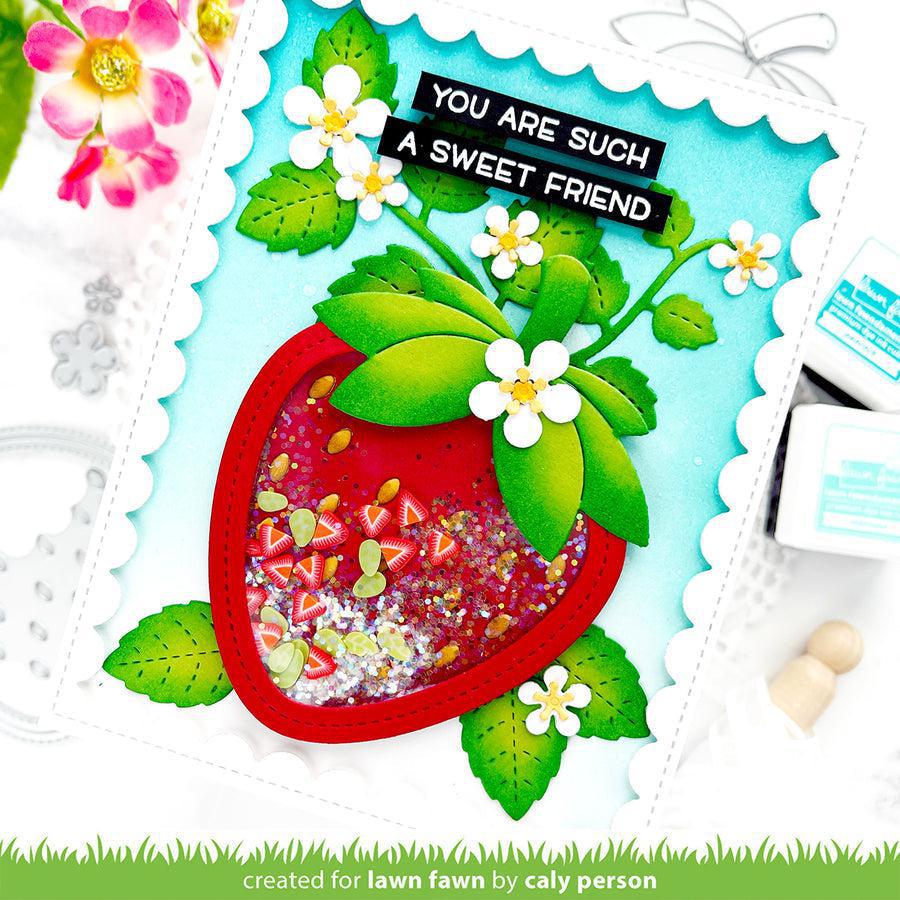 Lawn Fawn - Lawn Cuts - Stitched Strawberry Frame-ScrapbookPal