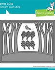 Lawn Fawn - Lawn Cuts - Winter Forest Backdrop: Landscape-ScrapbookPal