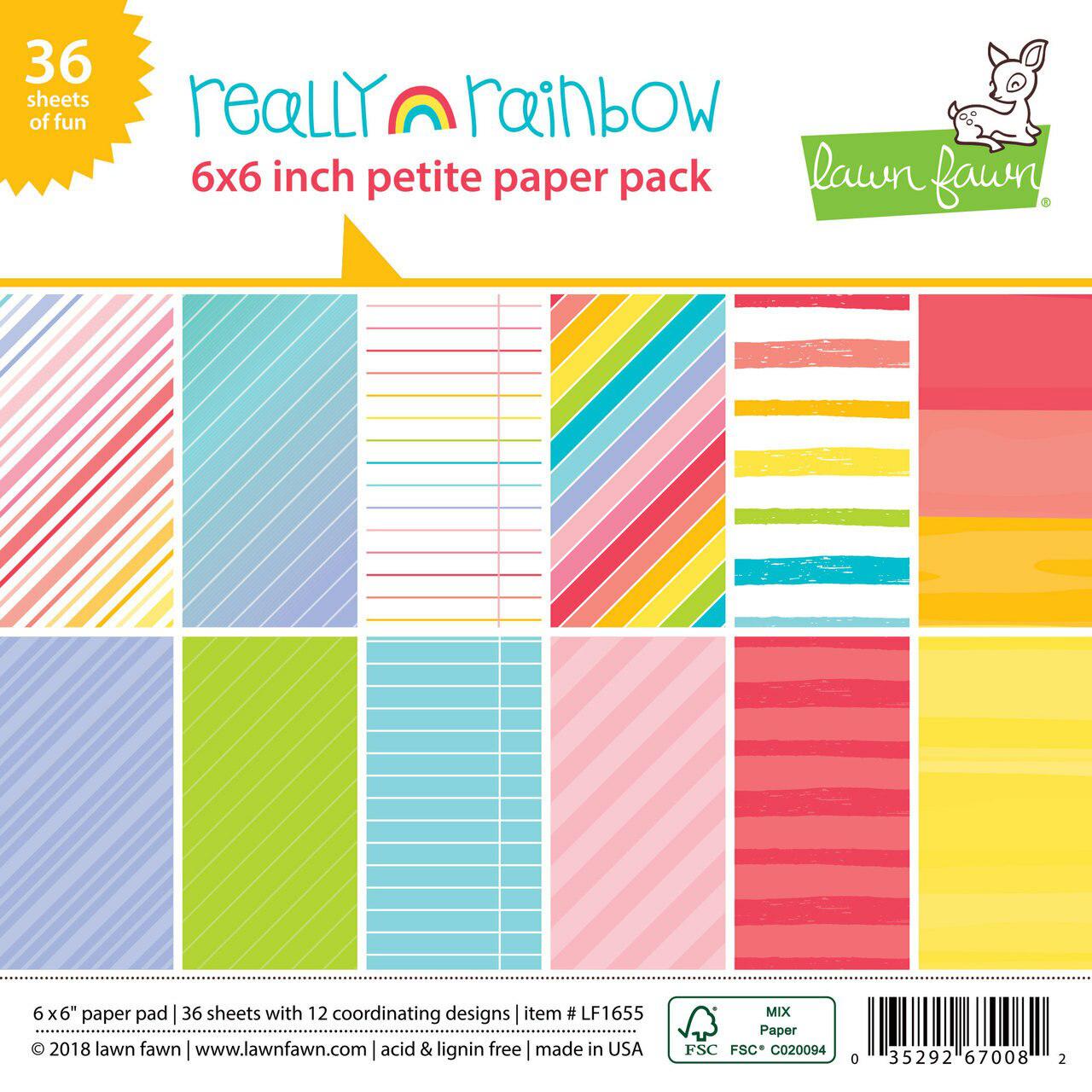 Lawn Fawn - Petite Paper Pack - Really Rainbow-ScrapbookPal