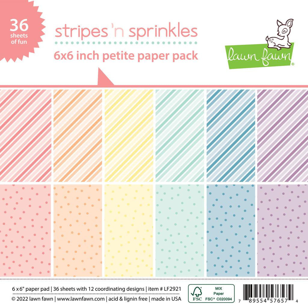 Lawn Fawn - Petite Paper Pack - Stripes &#39;n Sprinkles-ScrapbookPal