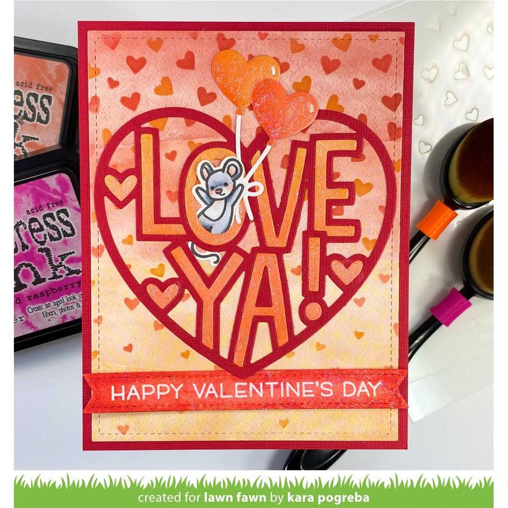 Lawn Fawn - Stencils - Falling Hearts-ScrapbookPal