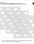 Lawn Fawn - Stencils - Layered Hearts Background-ScrapbookPal