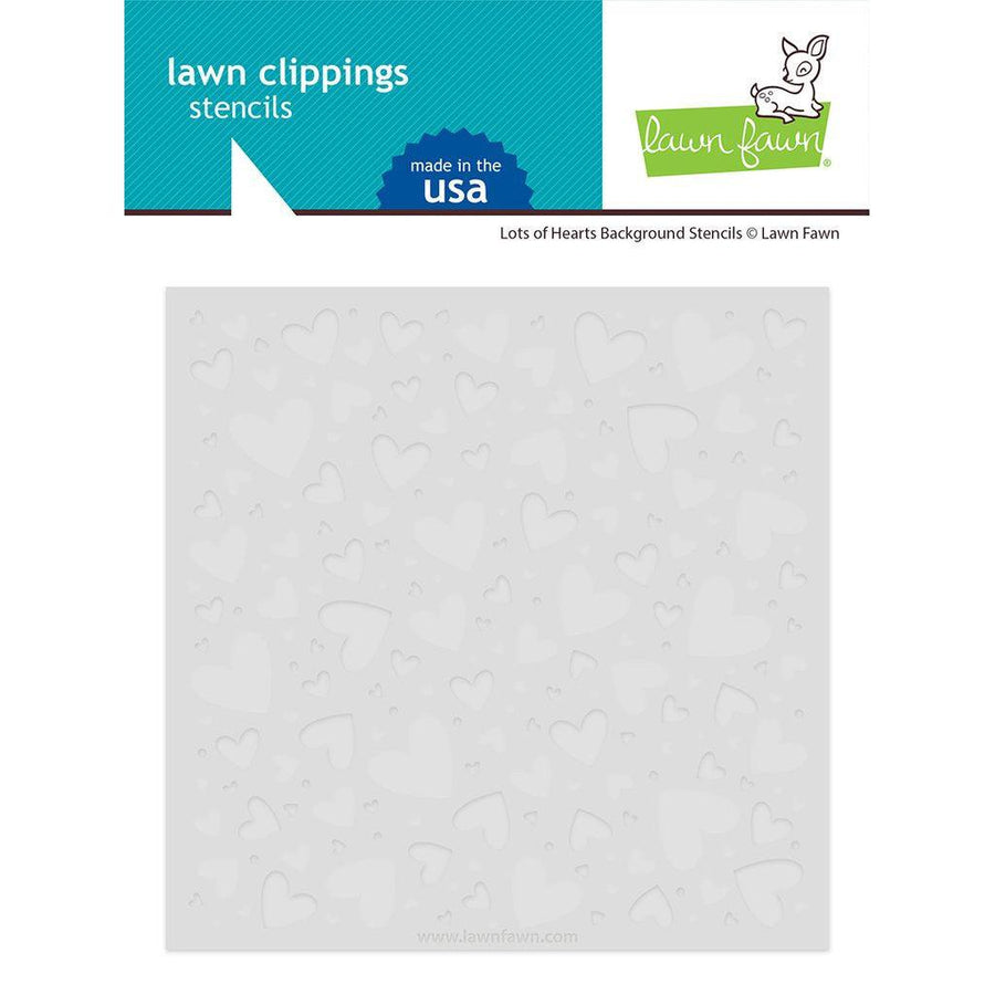 Lawn Fawn - Stencils - Lots of Hearts Background-ScrapbookPal