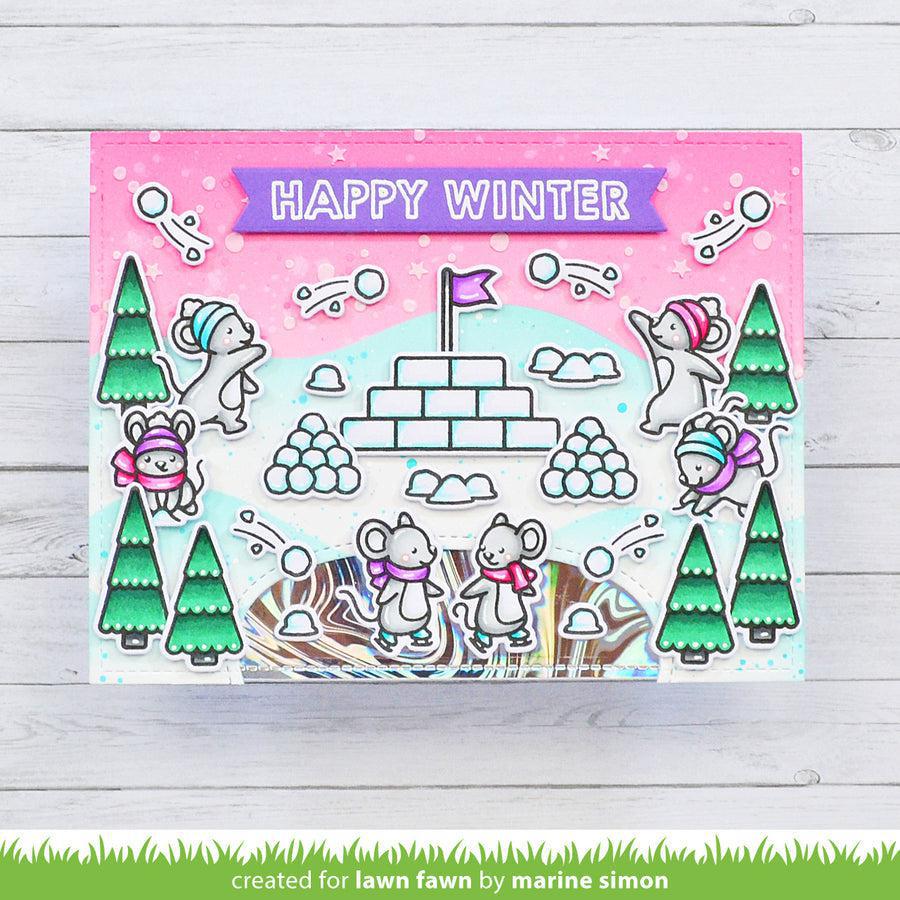 Lawn Fawn - Stencils - Snow Flurries Background-ScrapbookPal