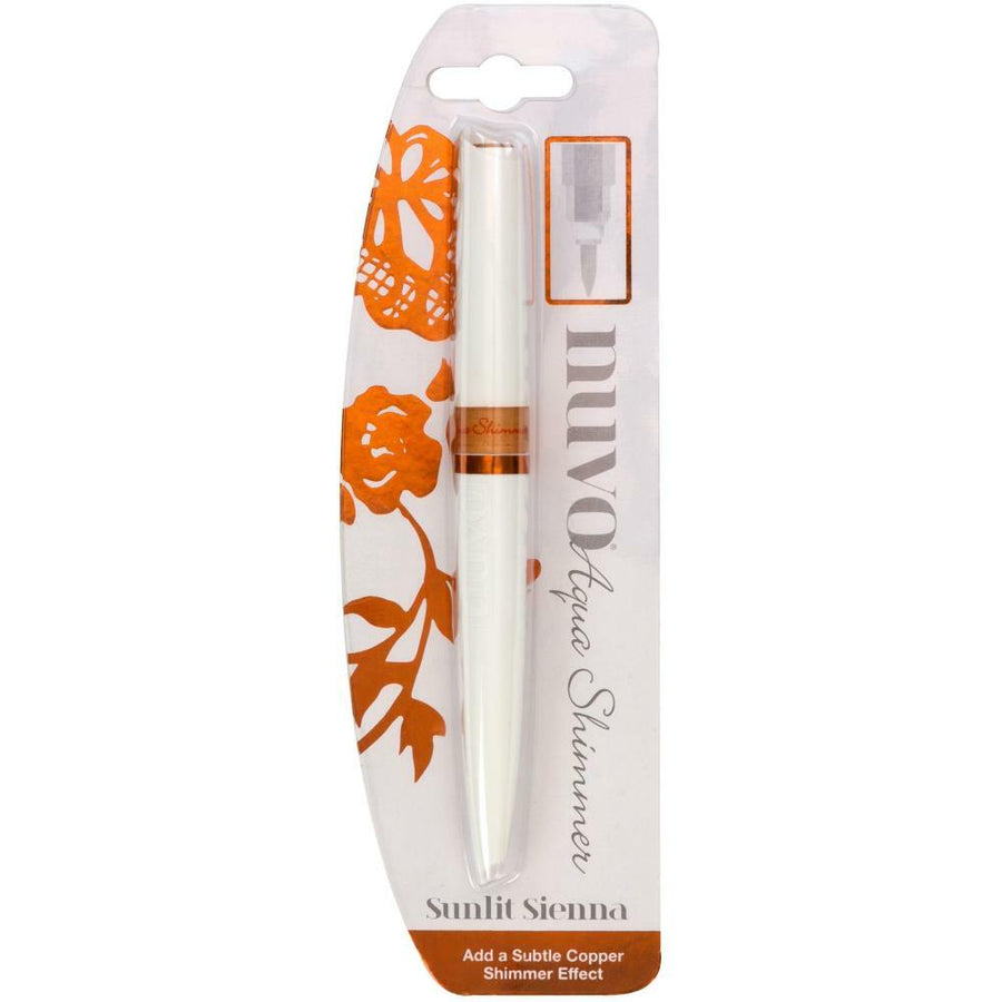 Nuvo - Aqua Shimmer Pens - Sunlit Sienna-ScrapbookPal