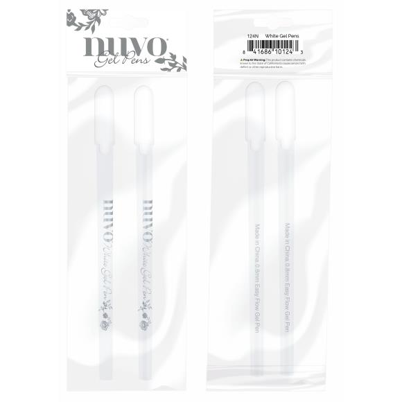 Nuvo - Gel Pens - White, 2 pack-ScrapbookPal