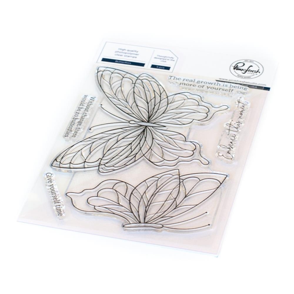 Pinkfresh Studio - Clear Stamps - Butterflies-ScrapbookPal