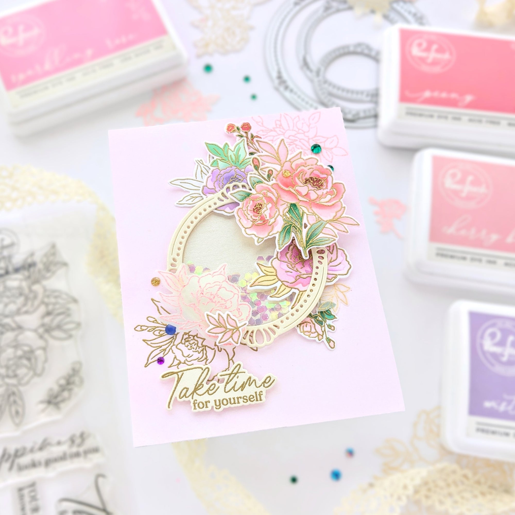 Pinkfresh Studio - Clear Stamps - Peony Perfection-ScrapbookPal