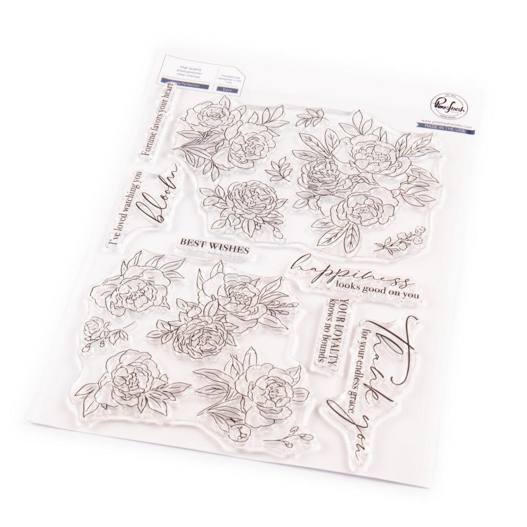 Pinkfresh Studio - Clear Stamps - Peony Perfection-ScrapbookPal