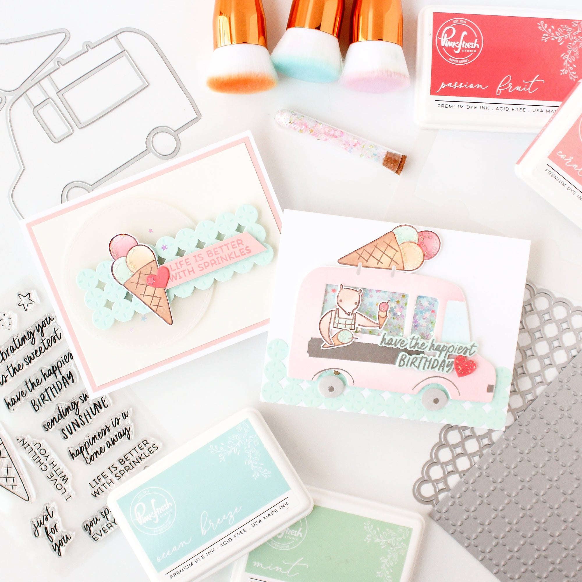 Pinkfresh Studio - Dies - Ice Cream Truck-ScrapbookPal