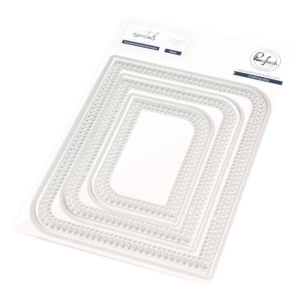 Pinkfresh Studio - Dies - Rounded & Braided Rectangle-ScrapbookPal