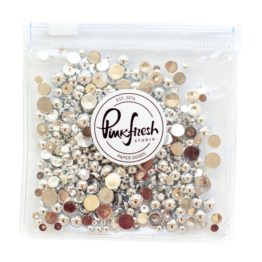 Pinkfresh Studio - Metallic Pearls - Silver-ScrapbookPal