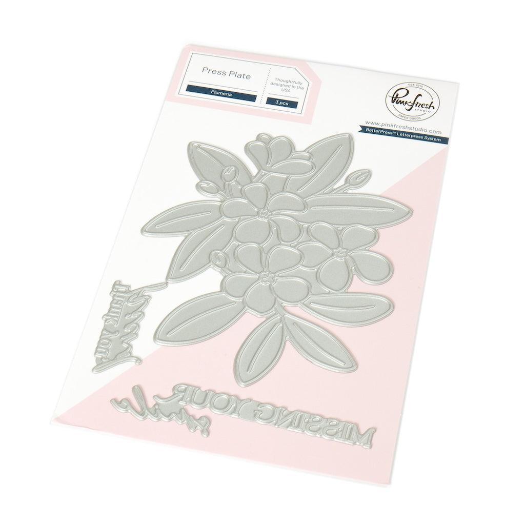 Pinkfresh Studio - Press Plates - Plumeria-ScrapbookPal