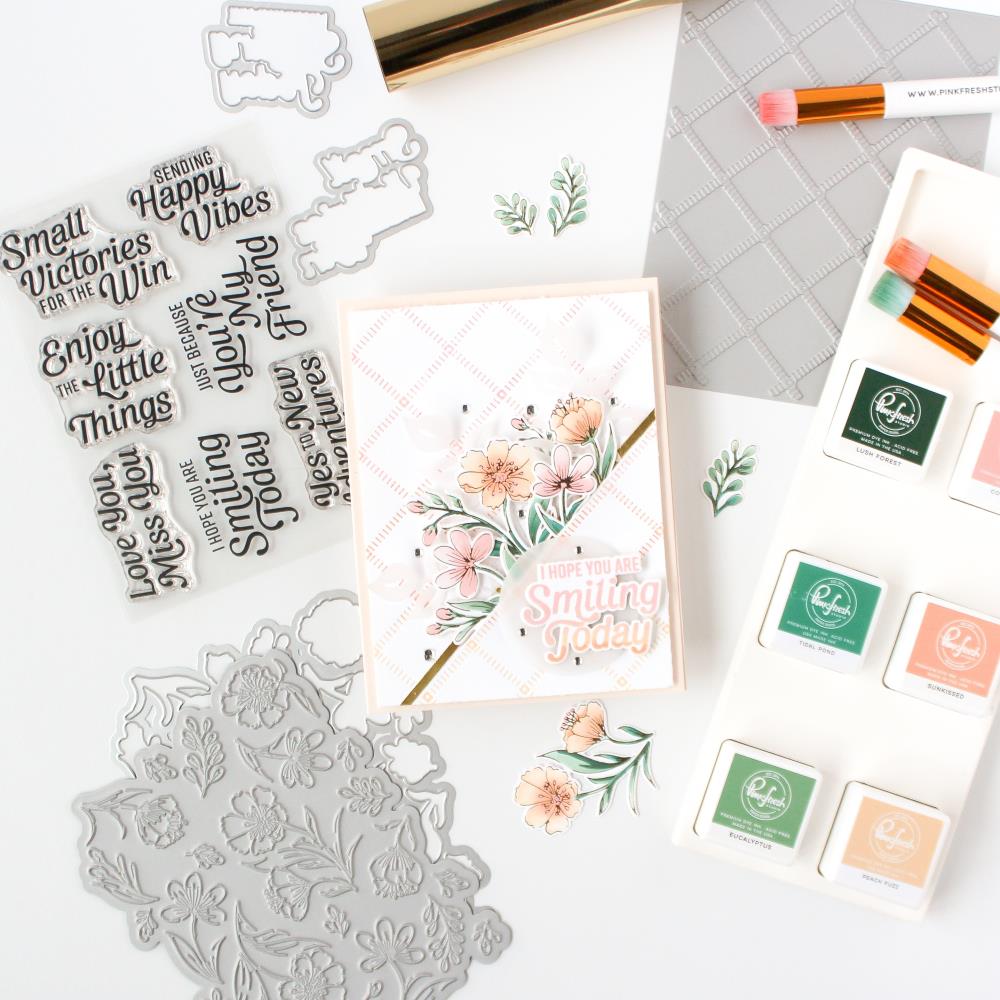 Pinkfresh Studio - Press Plates - Stippled Plaid-ScrapbookPal