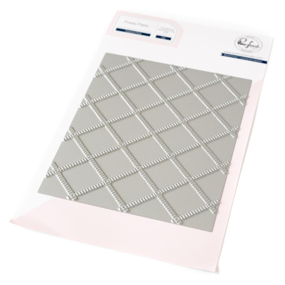 Pinkfresh Studio - Press Plates - Stippled Plaid-ScrapbookPal