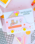 Pinkfresh Studio - Stencils - Ice Cream Truck-ScrapbookPal