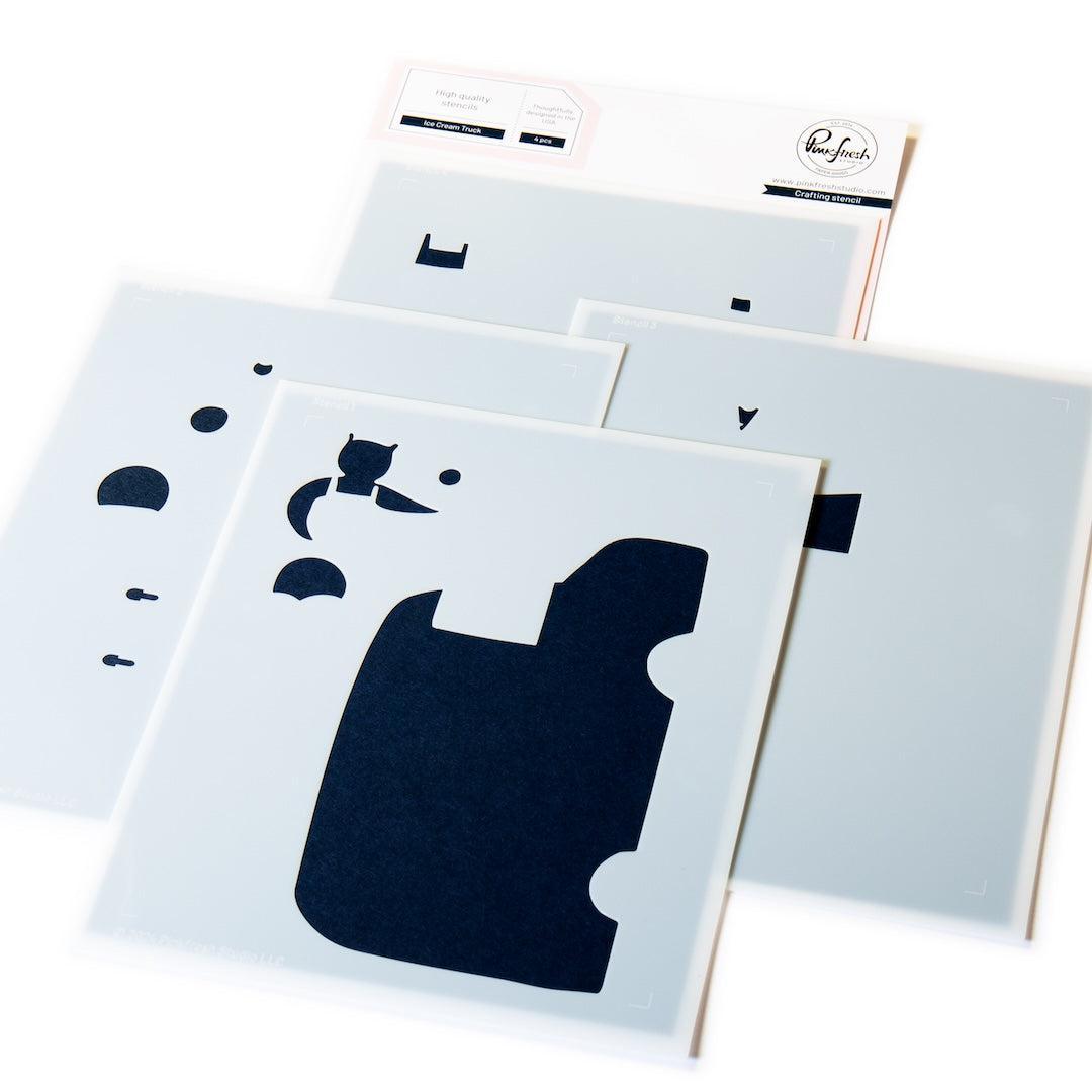 Pinkfresh Studio - Stencils - Ice Cream Truck-ScrapbookPal