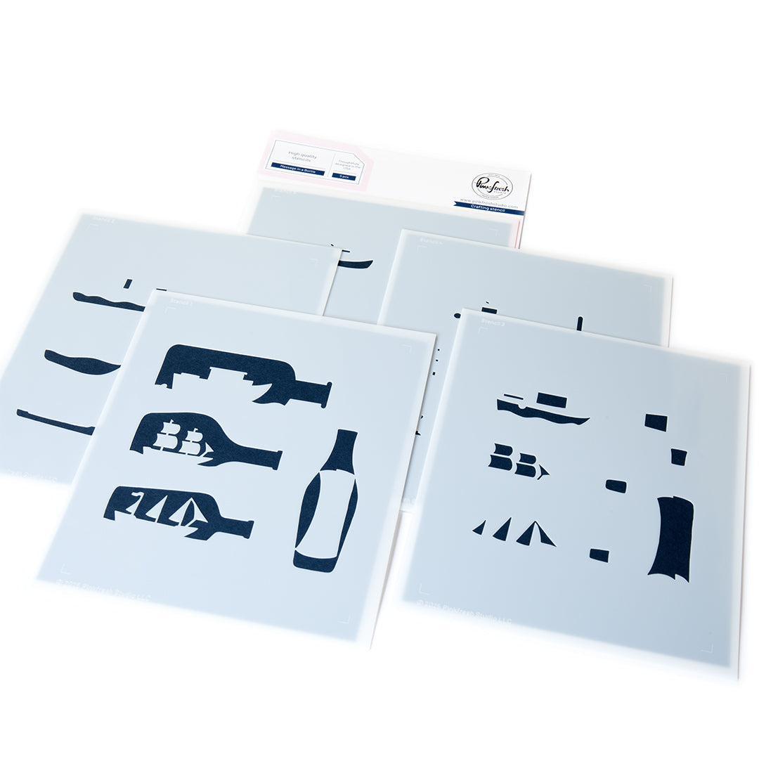 Pinkfresh Studio - Stencils - Message In A Bottle-ScrapbookPal