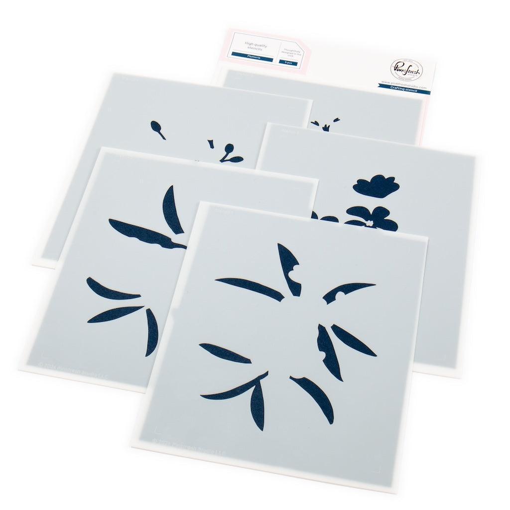 Pinkfresh Studio - Stencils - Plumeria-ScrapbookPal