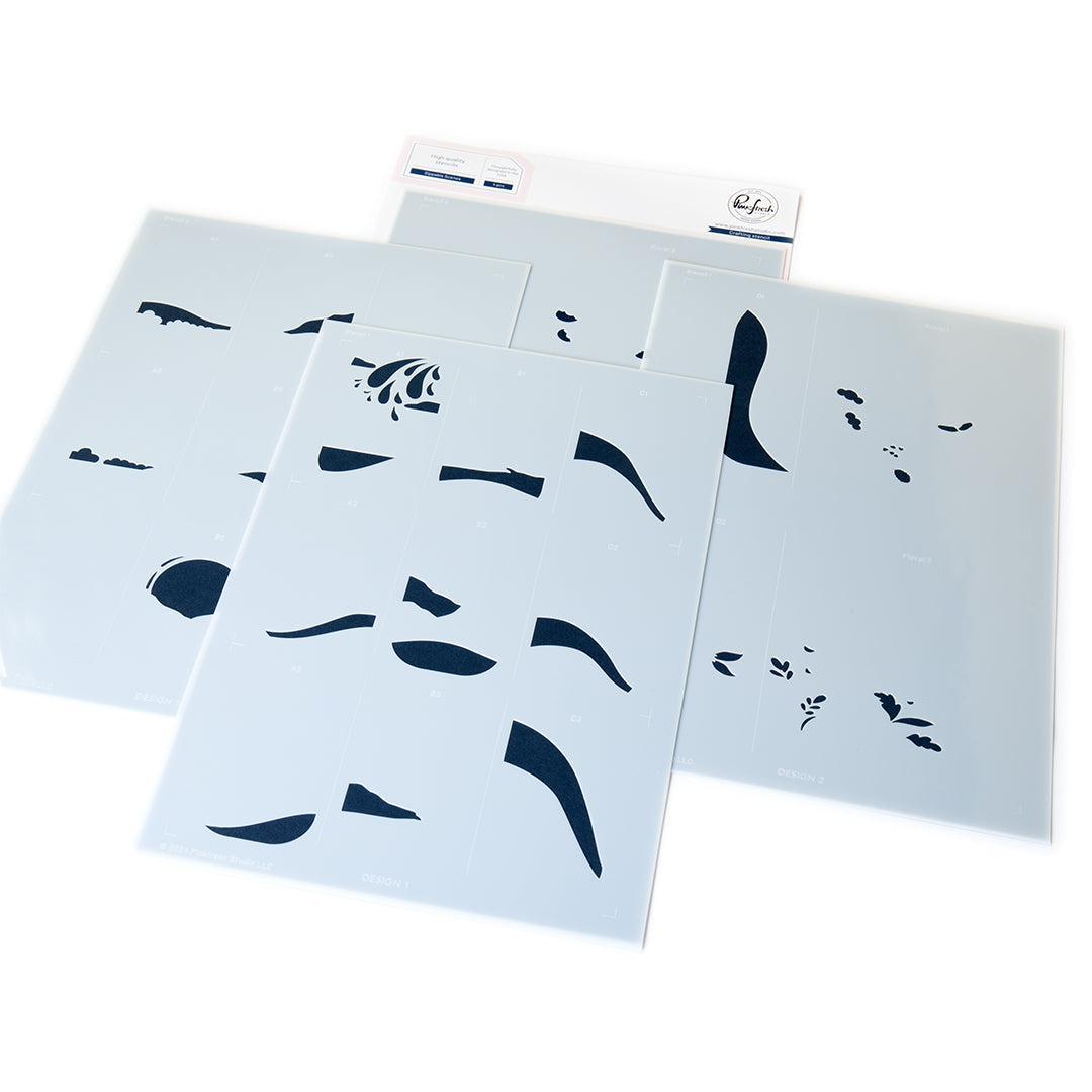 Pinkfresh Studio - Stencils - Sippable Scenes-ScrapbookPal