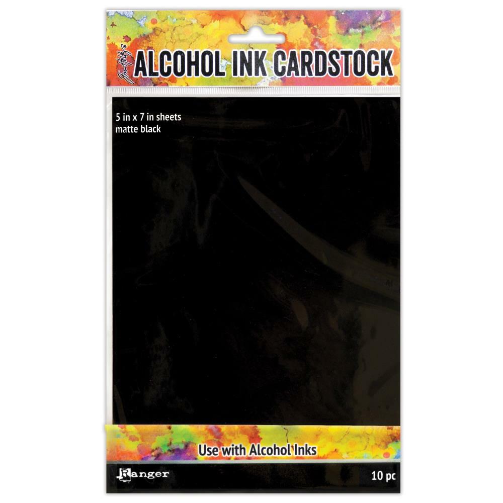 Ranger Ink - Tim Holtz - Alcohol Ink Cardstock - Black Matte, 10 pk-ScrapbookPal