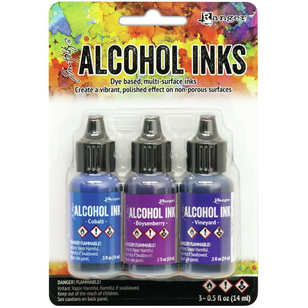 Ranger Ink - Tim Holtz - Alcohol Ink Set - Indigo/Violet Spectrum-ScrapbookPal