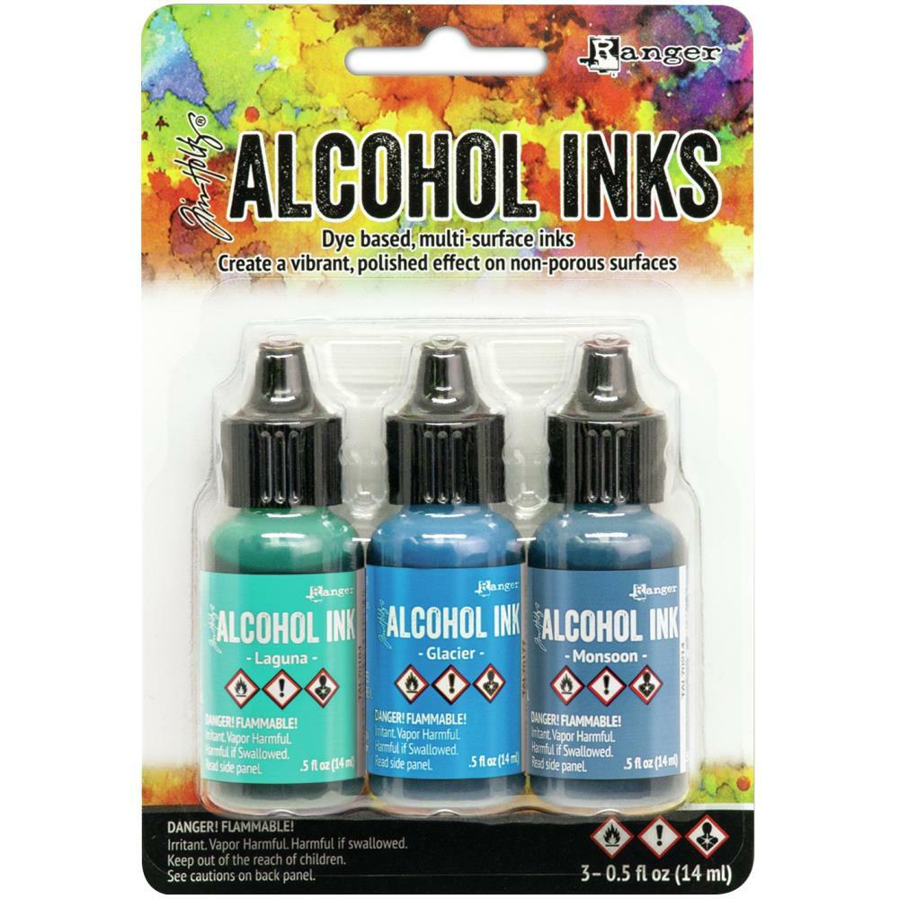 Ranger Ink - Tim Holtz - Alcohol Ink Set - Teal/Blue Spectrum-ScrapbookPal
