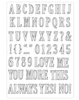 Sizzix - 49 and Market - Framelits Dies w/Stamps - Fine Line Alpha 01-ScrapbookPal