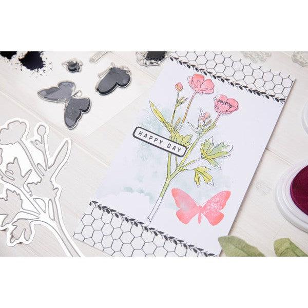 Sizzix - 49 and Market - Framelits Dies w/Stamps - Painted Pencil Botanical -ScrapbookPal