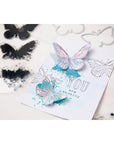 Sizzix - 49 and Market - Framelits Dies w/Stamps - Painted Pencil Butterflies -ScrapbookPal